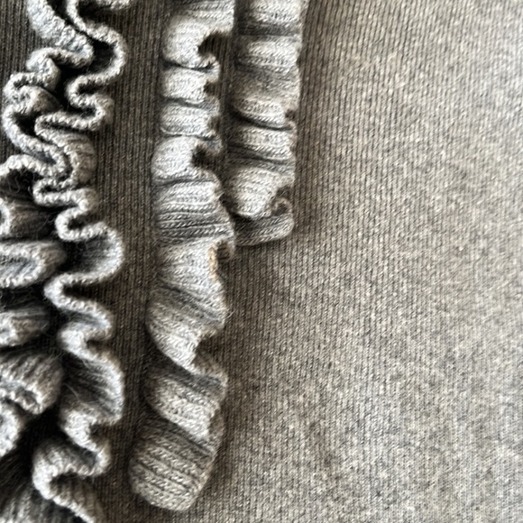 RED Valentino Wool-Cashmere Blend Gray Ruffle Sweater Tunic - Picture 5 of 9